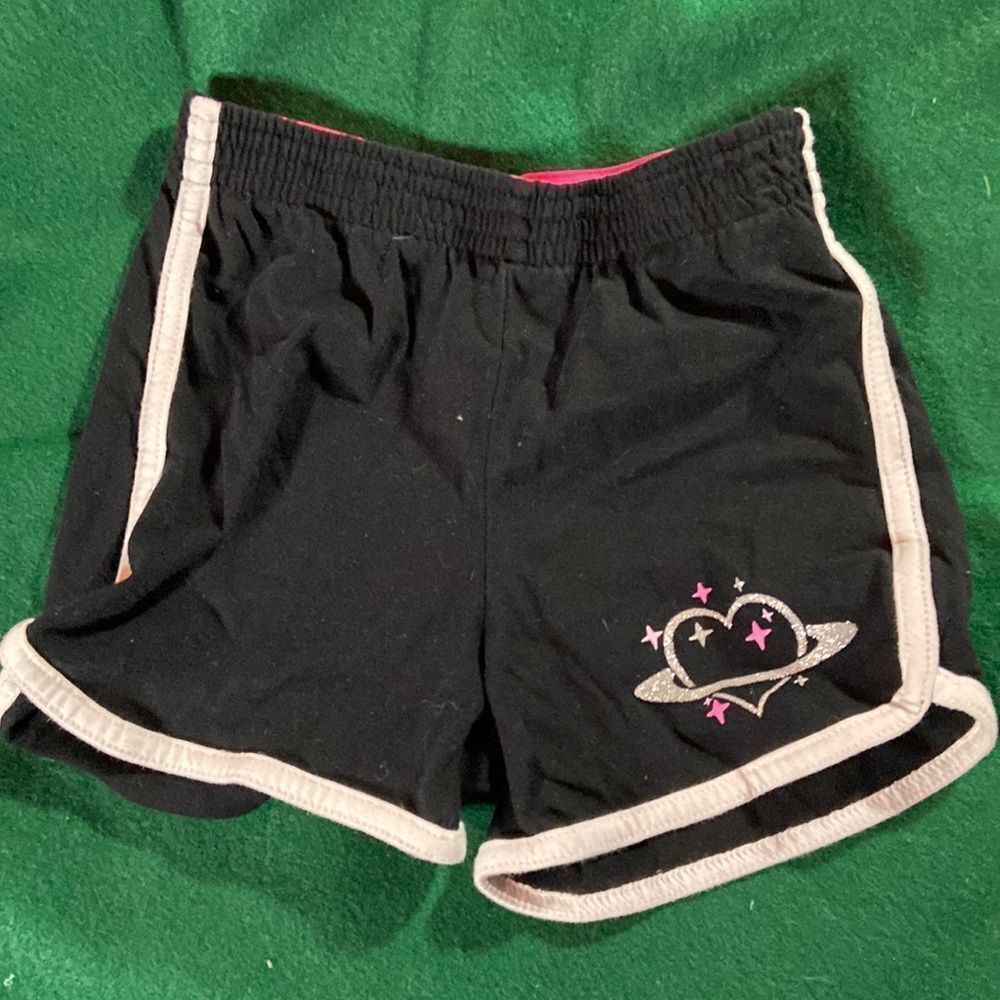 Wonder Nation Girls Black Shorts Size 6/6X Elastic Waist Casual Play Bottoms